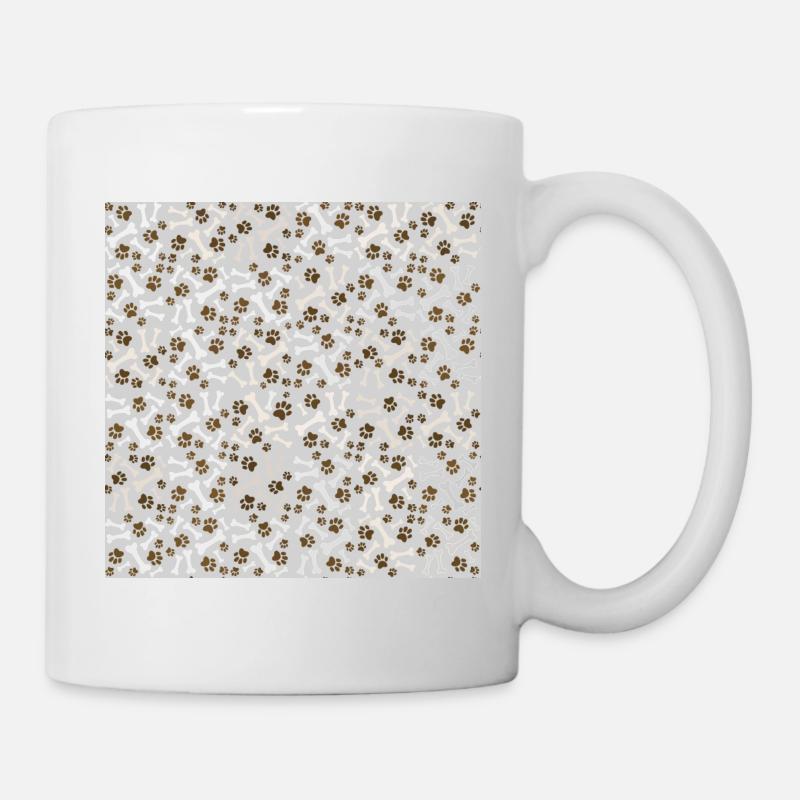 Dogs Bones And Paws pattern - Mug - white