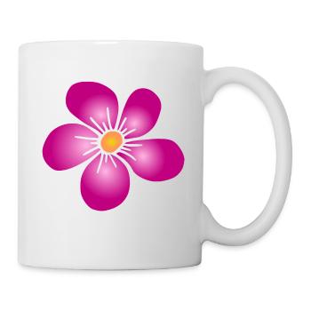 fleur rose motif floral fleur vigne fleuri - Mug blanc - blanc - Droite