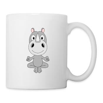 NASHORN - YOGA - TIER - TIERISCH - KIND - BABY - Tasse - Weiß - Rechts