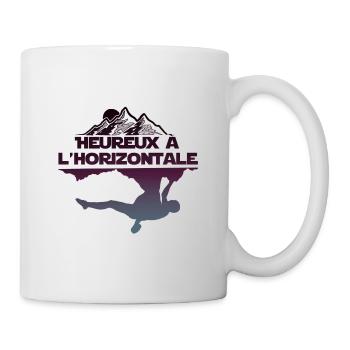 Heureux à l'horizontale - passion escalade - Mug blanc - blanc - Droite
