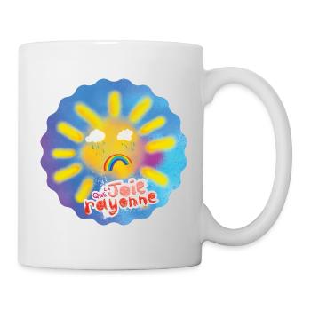 Soleil rayonnant pop - Ondes - Mug blanc - blanc - Droite