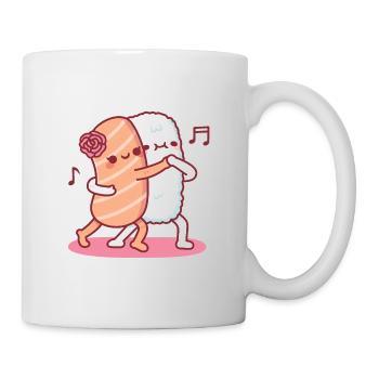 Cute Salmon Sushi Dancing To Tango Funny - Mug - white - Right