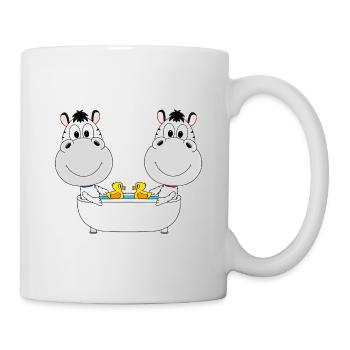ZEBRAS - ZEBRA - BADEWANNE - BADEN - TIERE - Tasse - Weiß - Rechts