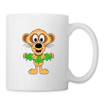 ERDMÄNNCHEN - KLEEBLÄTTER - TIER - TIERISCH - Tasse - Weiß - Rechts