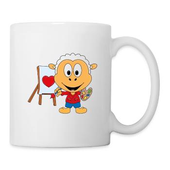 SCHAF - MALER - MALEN - KUNST - LIEBE - TIER - Tasse - Weiß - Rechts