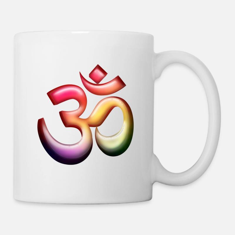 Om / Aum Symbol 3D bunt - Tasse - Weiß