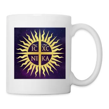 IC XC NIKA Sun, Cross, Macedonia - Universe - Mug - white - Right