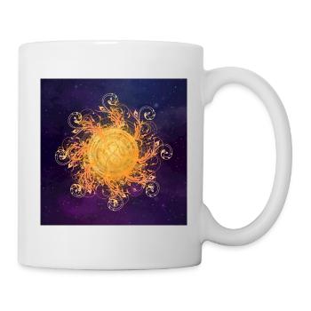 verschnörkelter Lichtwirbel, Sonne, SSL - Universu - Tasse - Weiß - Rechts