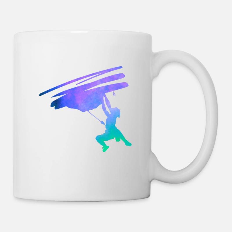 Silhouette skizzenhafter Klettersteiger - Tasse - Weiß
