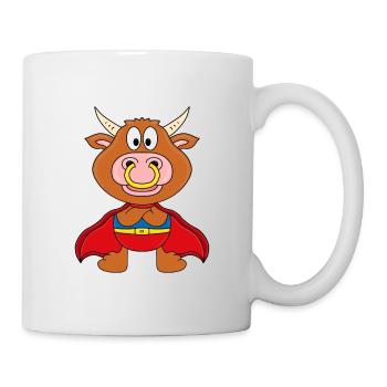 BULLE - KUH - STIER - SUPERHELD - TIER - BABY - Tasse - Weiß - Rechts