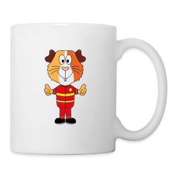 MEERSCHWEINCHEN - FEUERWEHRMANN - FEUERWEHR - TIER - Tasse - Weiß - Rechts