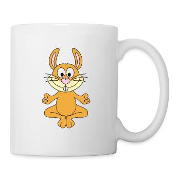 HASE - YOGA - TIER - TIERISCH - KIND - BABY - Tasse - Weiß - Rechts