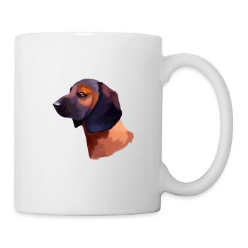 Bavarian Mountain Hound Dog Watercolor Illustratio - Mug - white - Right