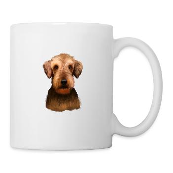 Airedale Terrier Dog Watercolor Illustration - Mug - white - Right