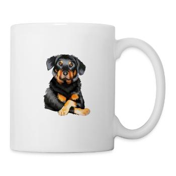 Beauceron Dog Watercolor Sketch Illustration - Mug - white - Right