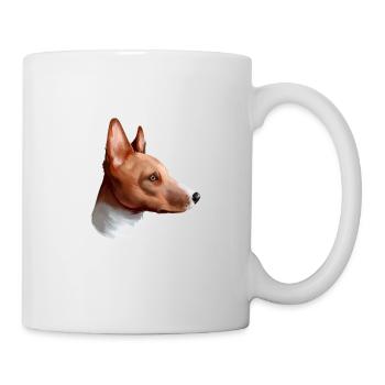 Basenji Dog Watercolor Sketch Illustration - Mug - white - Right