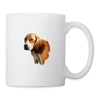 Beagle-Harrier Dufthund Hund Skizze Illustration - Tasse - Weiß - Rechts