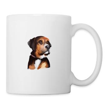 Illustration autrichienne de chien de chien noir et bronzé - Mug blanc - blanc - Droite