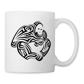 Orangutan Tribal Tattoo - Tasse - Weiß - Rechts