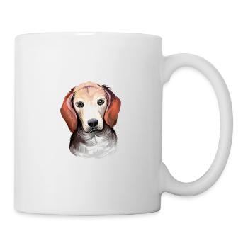 Estnischer Hund Aquarell Kunst Illustration - Tasse - Weiß - Rechts