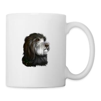 Katalanischer Schäferhund Aquarell Illustration - Tasse - Weiß - Rechts