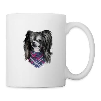 Chinesischer Schopfhund Aquarell Skizze Illustration - Tasse - Weiß - Rechts