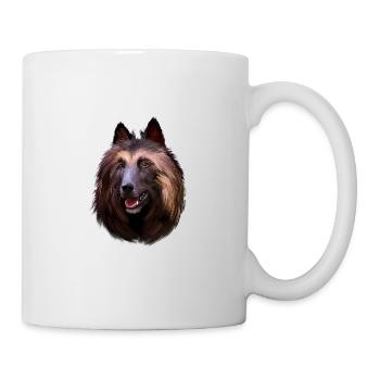 Belgian Tervuren Dog Watercolor Illustration - Mug - white - Right