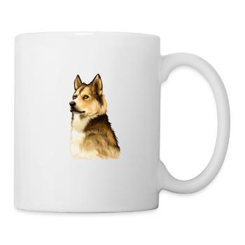 Ostsibirische Laika Hund Aquarell Illustration - Tasse - Weiß - Rechts