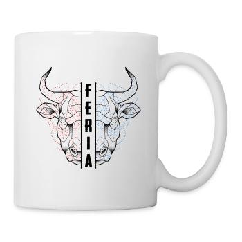 Gepunkteter Bulle / geoblau & rot FERIA - Tasse - Weiß - Rechts