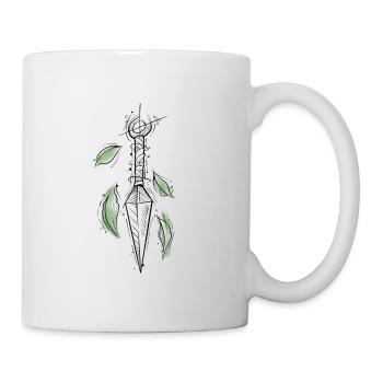 Arme Kunai manga sketchy & floral composition - Mug blanc - blanc - Droite