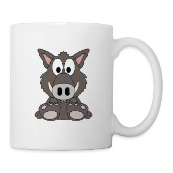 WILDSCHWEIN - TIER - TIERISCH - KIND - BABY - FUN - Tasse - Weiß - Rechts