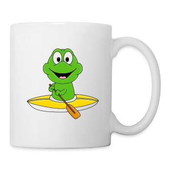 KAJAK - KANU - WASSERSPORT - FROSCH - TIER - Tasse - Weiß - Rechts