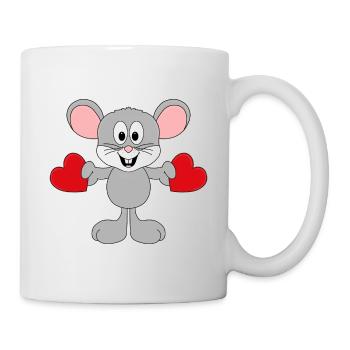 MAUS - HERZEN - LIEBE - LOVE - TIERLIEB - TIER - Tasse - Weiß - Rechts