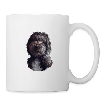 Lagotto Romagnolo Hund Aquarell Illustration - Tasse - Weiß - Rechts