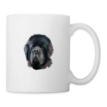 Neufundland Hund Aquarell Illustration - Tasse - Weiß - Rechts