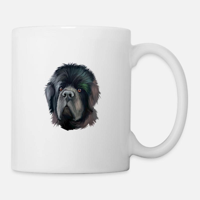 Illustration de l’aquarelle pour chien de Terre-Neuve - Mug blanc - blanc