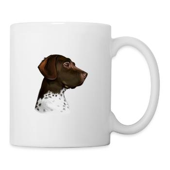 Old Danish Pointer Dog Watercolor Illustration - Mug - white - Right