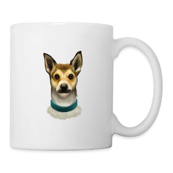 Norwegischer Lundehund Hund Aquarell Illustration - Tasse - Weiß - Rechts