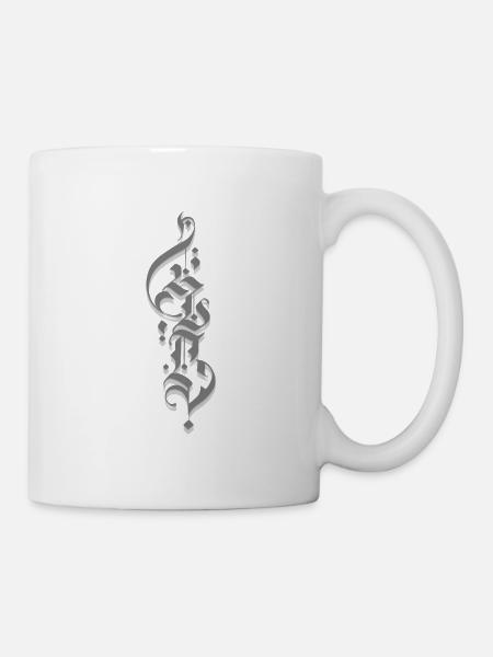 Graues Zen Yoga Symbol - Tasse - Weiß