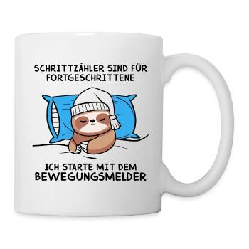 Schrittzähler Sind Für Fortgeschrittene Faultier - Tasse - Weiß - Rechts