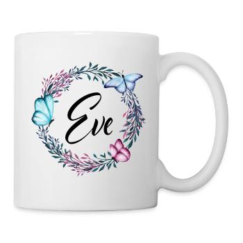 Eve, name, lettering, flower wreath, gift - Mug - white - Right