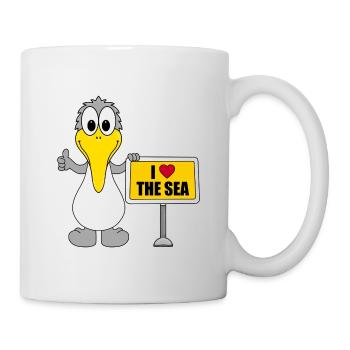 MÖWE - I LOVE THE SEA - SEE - MEER - URLAUB - Tasse - Weiß - Rechts