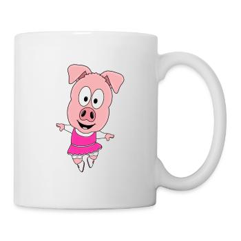 SCHWEIN - TANZEN - TÄNZERIN - BALLETT - BALLERINA - Tasse - Weiß - Rechts