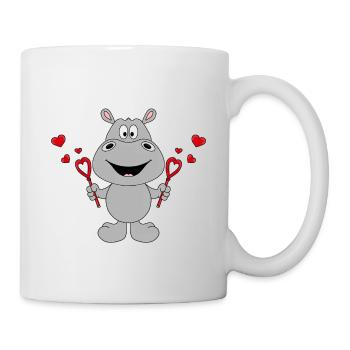 NILPFERD - HIPPO - SEIFENBLASEN - LIEBE - LOVE - Tasse - Weiß - Rechts