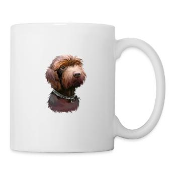 Pudelpointer Hund Aquarell Illustration - Tasse - Weiß - Rechts