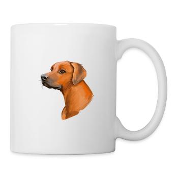 Rhodesian Ridgeback Dog Watercolor Illustration - Mug - white - Right