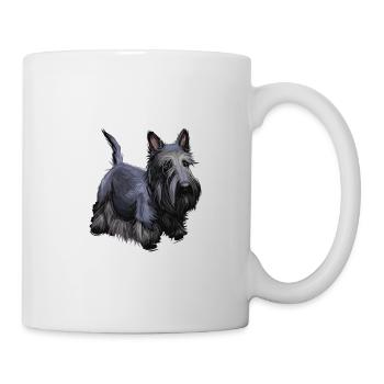 Scottish Terrier Dog Watercolor Illustration - Mug - white - Right