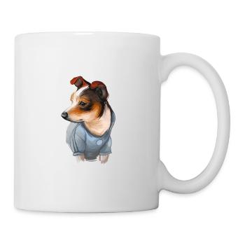 Rat Terrier Dog Watercolor Illustration - Mug - white - Right