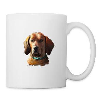 Redbone Coonhound Dog Aquarelle Illustration - Mug blanc - blanc - Droite