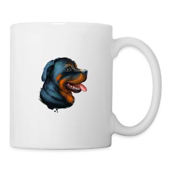 Illustration de l’aquarelle pour chien Rottweiler - Mug blanc - blanc - Droite